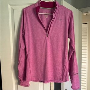 Nike Pink Long Sleeve Polo Sweatshirt